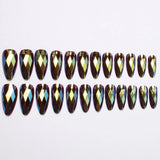 24PCS Juicy Red Cherry Hand Painted Press on Nails Vivid French Border Jelly Clear Almond Shape Fake Nails Summer Vibe