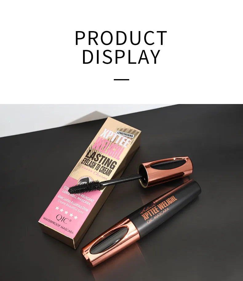 Black 4D Fiber Mascara Thick Lengthening Volumizing Waterproof Sweatproof Long Lasting Eyelash Extension Eye Makeup Cosmetics