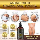 240ml Anti Cellulite Massage Oil Infused with Collagen and Stem Cell Skin Tightening Cellulite Moisturizing Body Essential Oil
