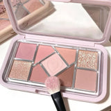 Nine-Color Eyeshadow Palette Blush Highlight Makeup Pearly Highgloss Shimmer Pink Brown Earth Color Fine Sequins Eye Shadow
