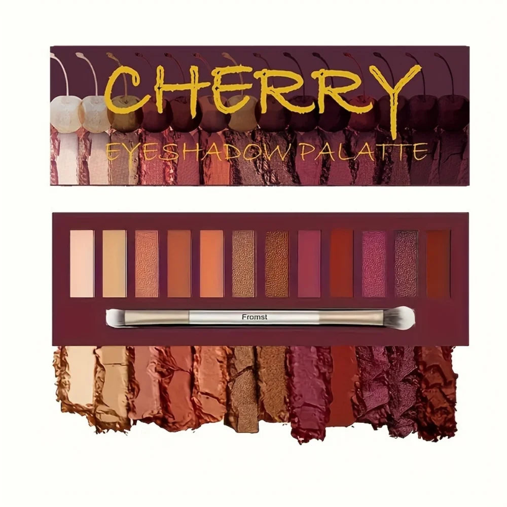 12 Color Matte Eyeshadow Plate Eye Makeup Waterproof Durable Sequins Metal Earth Color Natural Eye Shadow Makeup