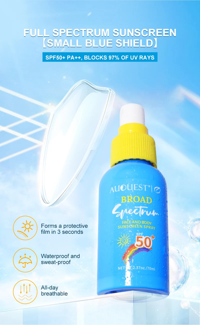 Facial & Body Sunscreen Spray SPF 50 Oil Control Whitening Melanin Reducer Anti-Sun Protection Face Skin Care Sun Cream Spray