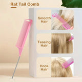7pcs Hairdressing Tool Set Bristle Rat Tail Edge Comb Eyebrow Brush with Braiders Ponytail Creator Water Sprayer Styling Set