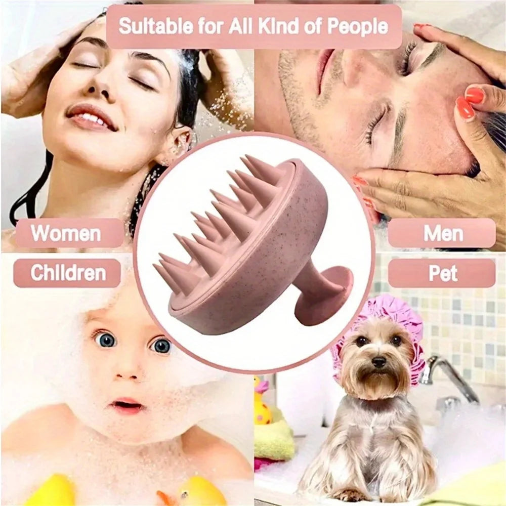 1pc Silicone Shampoo Brush Body Massage Brush Bath Shower Brush Salon Hairdressing Tool Scalp Massage Comb Hair Washing Brush