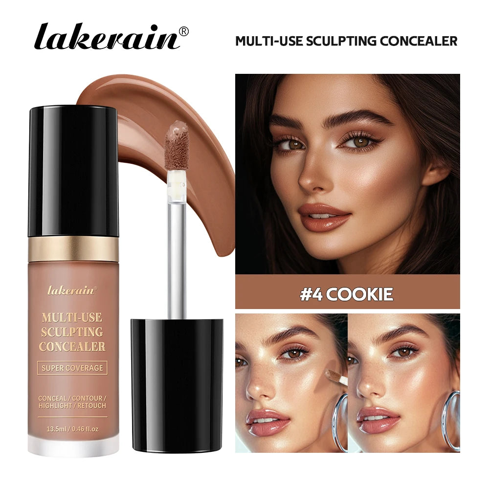 Lakerain 5-Color Waterproof Concealer Matte High Coverage Oil-Control Foundation For Acne Scars And Dark Circles Cosmetics