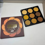 9-Color Waterproof Contour Concealer Matte Palette Medium to Deep Shades 3D Sculpting Oil Control Long Lasting Wear Makeup