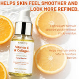 Facial Serum | Vitamin C & Collagen Infused Daily Skin Care Serum, Hydrating & Gentle Exfoliating Facial Treatment for All Skin