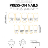 24pcs Upgrade Your Look With White Gradient Almond False Nails 1pc Nail File & 1Nail Glue Sticker Kit Nails