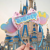 2026 Disney Trip Mickey Ears Headband For Girls Sequin Castle Bow Hairband Cartoon Character Cosplay Hair Accessories Kids Party