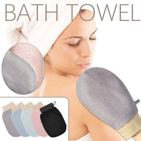 Upgrade Back Scrubbing Towel Dual Sided Durable Exfoliating Body Towel Back Strap Unisex Detox Mud Back Scrub Extended Bathing T