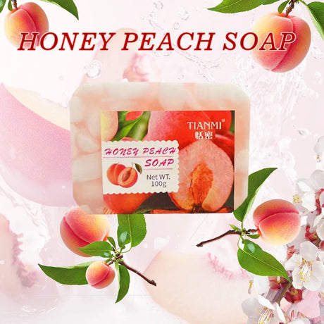 Peach Jelly Soap, 3-in-1 Cleansing and Bath Soap, Deeply Cleanses and Baths the Whole Body, Suitable for All Skin Types,