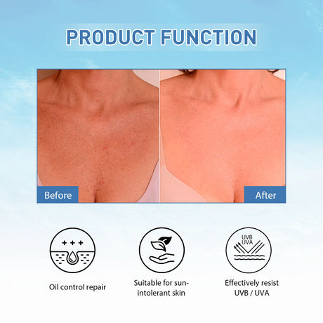 Daily Facial Sunscreen for Oily Skin Oil Control Brightening UV Protection Cream Lightweight Non Greasy Moisturizing Face Lotion