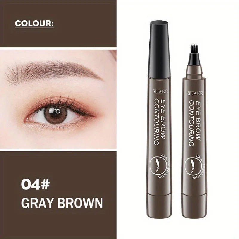 Four-Pronged Eyebrow Pencil, Four-End, Long-Lasting, Non-Smudged, Water-Resistant, Anti-Smudged Eyebrow Pencil