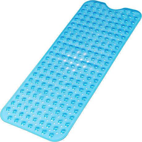 1pc Cartoon Extra Long Bathtub Mat 40x100cm Non Slip Bath Mat for Bathroom Tubs Shower Mats with Suction Cups & Drain Holes