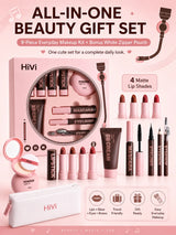 9PCS Makeup Gift Set for Women, All-in-One Lipstick Mascara Eyeliner BB Cream Powder Compact, Travel Beauty Kit for Beginners