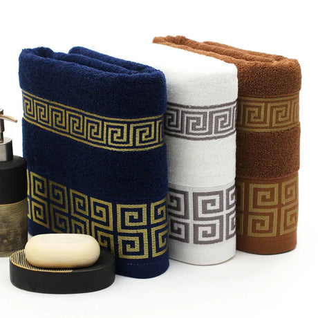 2pcs Set Black Bathroom Towel Sets 100% Cotton Embroidered Bathroom Towel Christmas Gift Sport Towel Sets Home Hotel Use 수건 세트