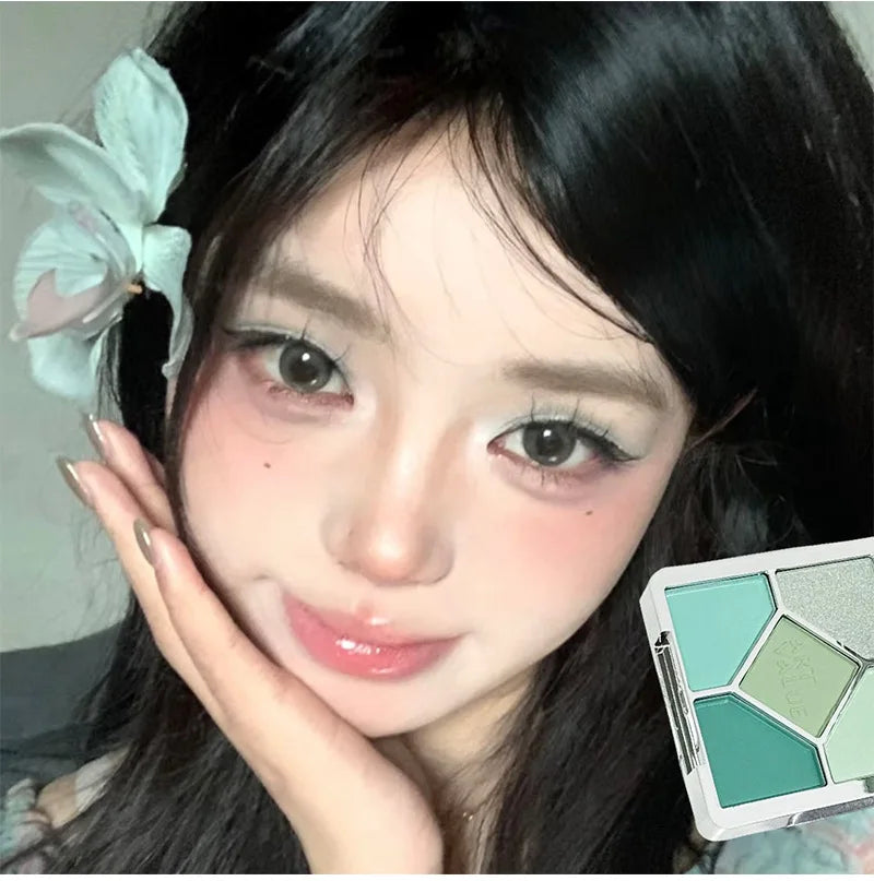 Eyeshadow Palette Blush Highlight Makeup Pearly Highgloss Shimmer Pink Brown Earth Color Fine Sequins Eye Shadow