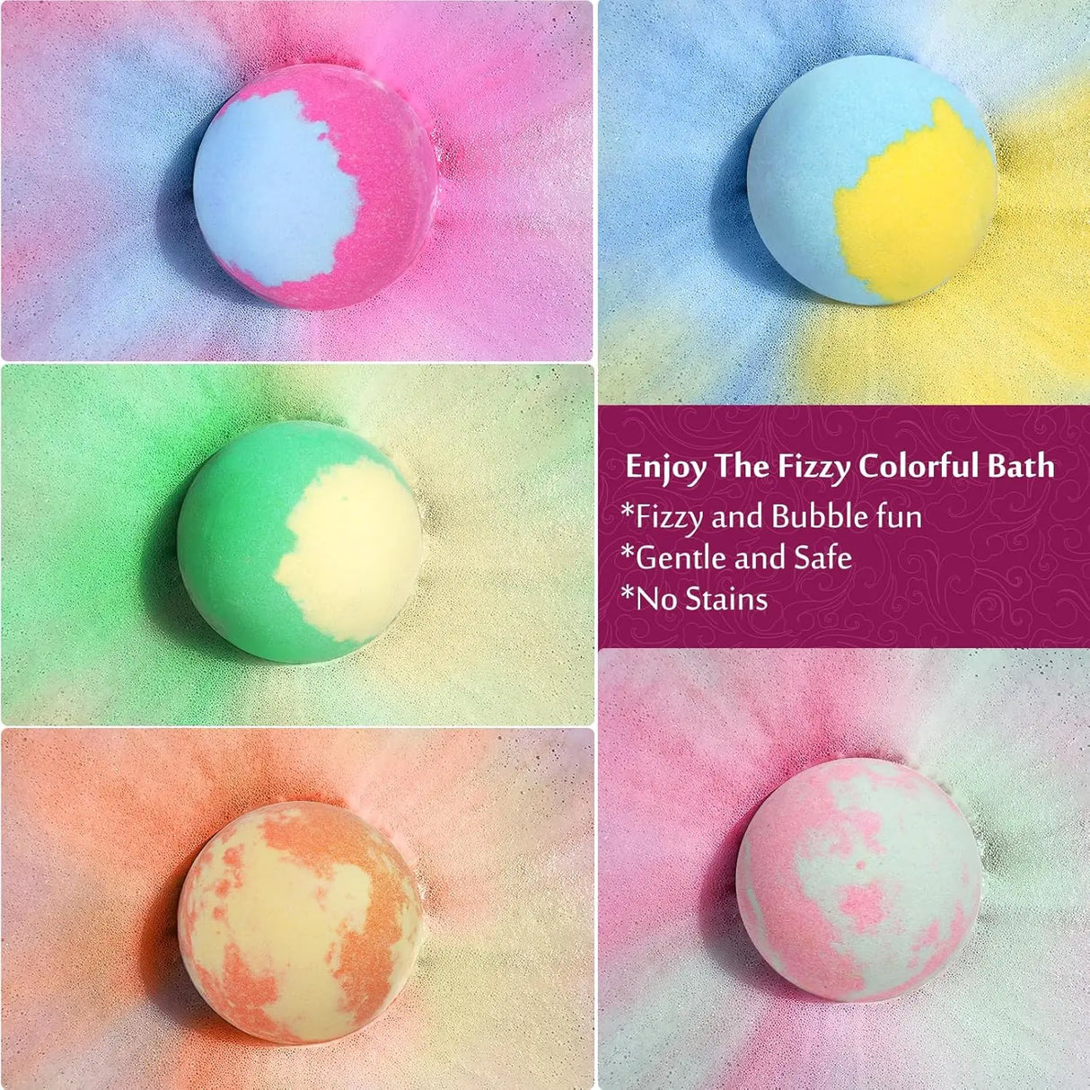 12pcs Organic Bath Bombs Set with Surprise Toys Inside Essential Oi Moisturizing Skin Care Relaxing Bathtime Gift for Boys Girls