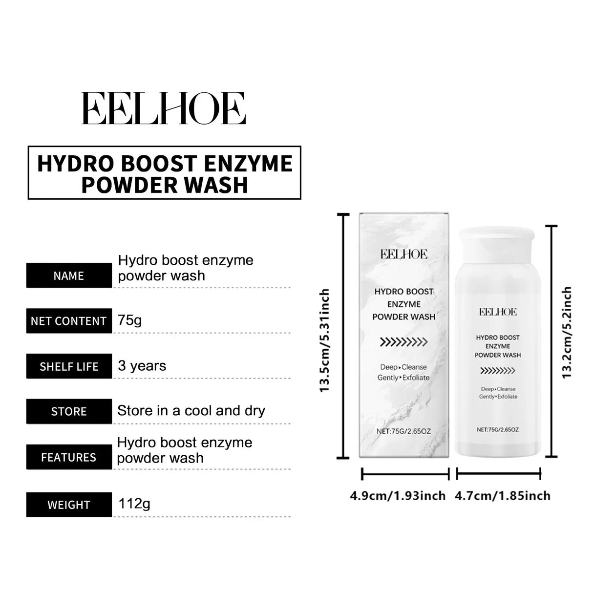 Enzyme Face Powder Wash Skin Oil Control Clean Facial Pores Remove Blackheads Pimples Refreshed Enzyme Face Cleanses Flour