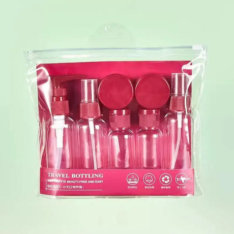 7PCS Travel Bottle Bag Wash Set Makeup Shampoo Body Wash Portable Skin Care Product Hand Cream Refillable Spray Lotion Bottle