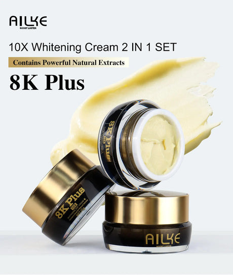 AILKE Whitening Face Cream, Day and Night Facial Cream, Lightening with Kojic Acid, Reduce Wrinkles, Freckles, Black Spots