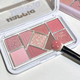Mint diffuse pink blue small pink frame nine-color eyeshadow palette low saturation clear mint green pearl matte gentle pure des