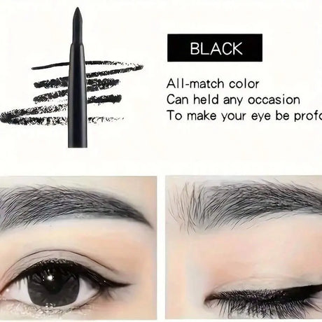 5Pcs Black Eyeliner Pencil Set - Waterproof, Long-Wearing, Easy Twist-up Application for Perfect Eye Makeup