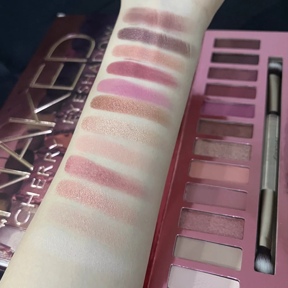 12 Colors Eyeshadow Palette Long Lasting Easy Makeup Brown Eyeshadow Palette Pink Eyeshadow Palette