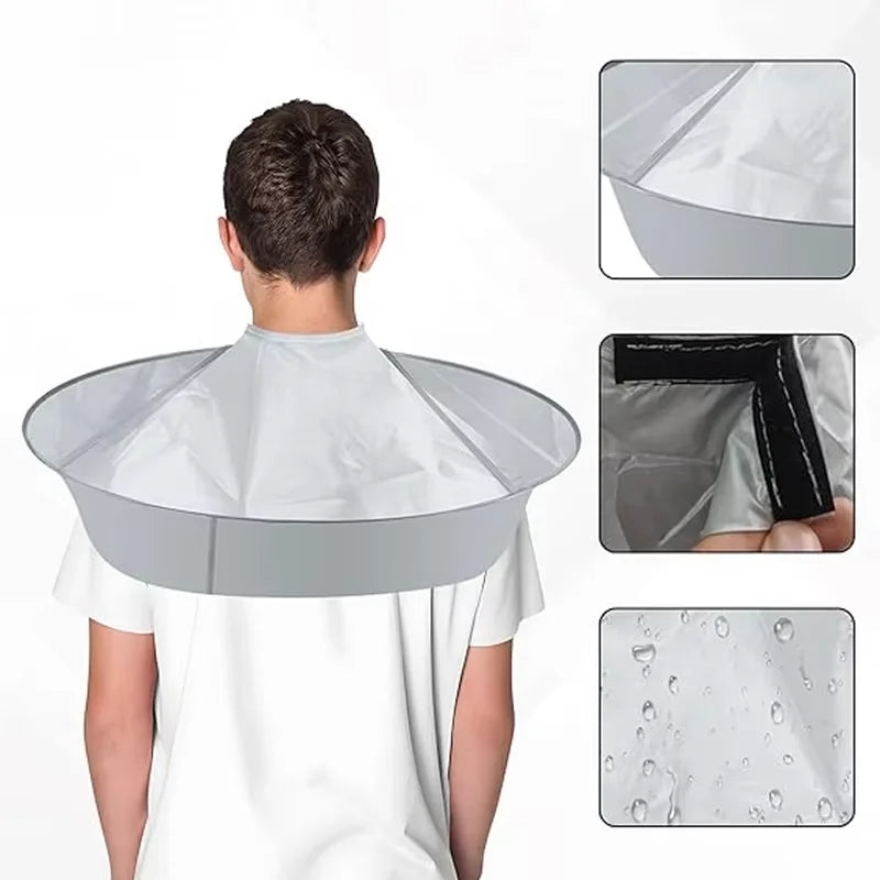 Reusable Hair Cutting Cape Umbrella Waterproof Barber Cloak for Haircut Coloring Hair Clippings Catcher