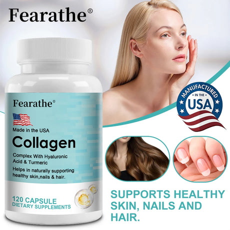 Marine Collagen Capsules, Hydrolyzed Type 1 Collagen, Antioxidant Supplement, Support Skin Hair Nail & Joint Bone Wellness