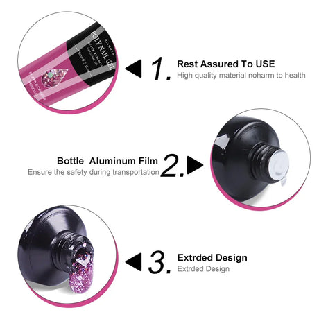 Limegirl Poly Nail UV Gel Set for Nails Quick Extension Building Soak Off UV Polys Nail Gel Kit Manicure Art  Decoration Tools