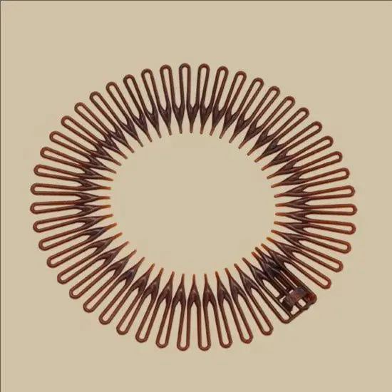 2Pcs Plastic Full Circle Stretch Diamond Flexible Comb Teeth Headband Hair Band Clip Face Wash Fixed Hair Accessories Non-Slip