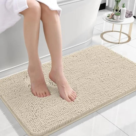 Bathroom Rugs 30x20, Extra Soft Absorbent Chenille Bath Rugs, Rubber Backing Quick Dry, Machine Washable Bath Mats for Bathroom