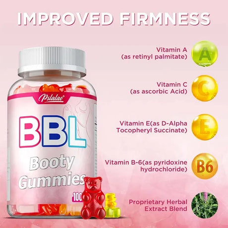BBL Gummies for Bigger Butt Growth - Shape Female Body, Tighten Buttocks, Prevent Sagging and Collapse, Increase Sexy Buttocks