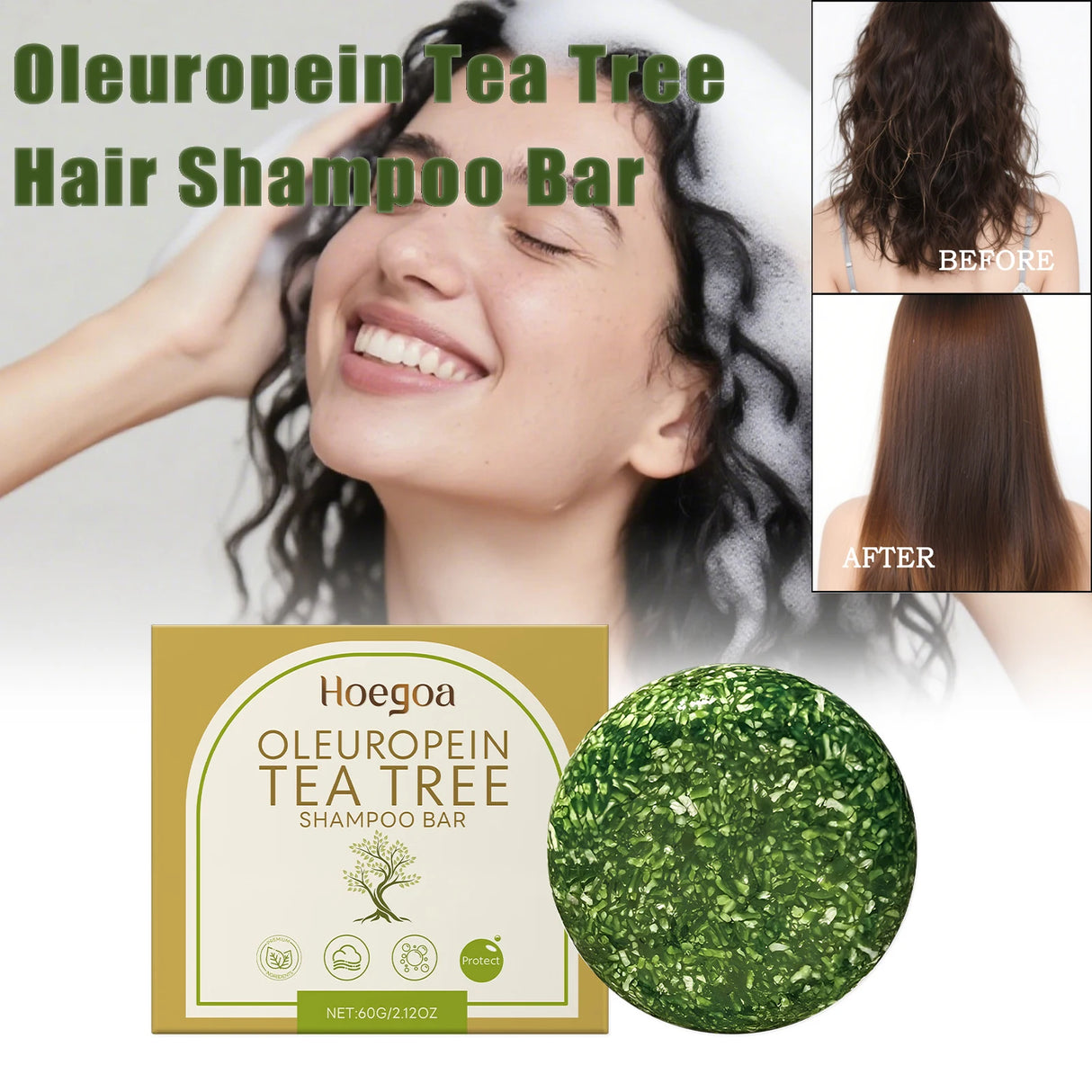 Herbal Dandruff Removal Shampoo Bar Mild Tea Tree Oil Essence Oil Control Scalp Cleansing Hair Care Soap Hair Damaged Repairing