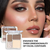 The four-color highlighter contour palette is matte and long-lasting, brightening three-dimensional contours