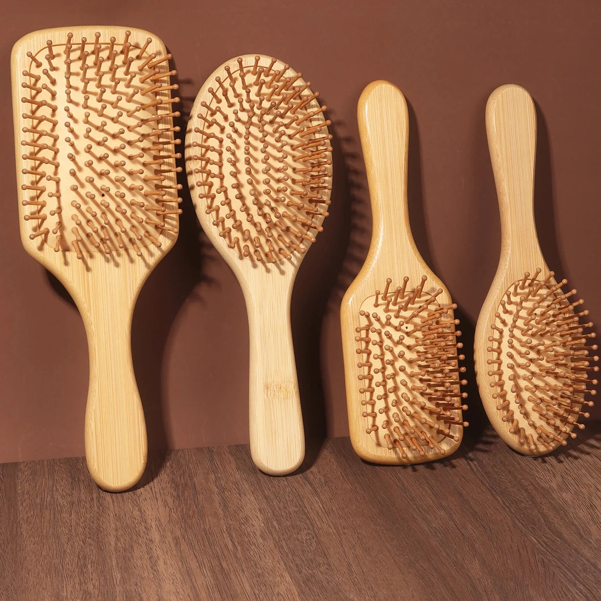 Wooden Hair Brush Improve Hair Growth Wood Hairbrush Prevent Hair Loss Comb Bamboo Comb Teeth Hairdressing Styling Hair Tools