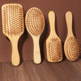 Wooden Hair Brush Improve Hair Growth Wood Hairbrush Prevent Hair Loss Comb Bamboo Comb Teeth Hairdressing Styling Hair Tools