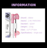 QIBEST Double Headed Diamond Glitter Mascara Long Lasting Colored Mascara Eyelashes Pink Blue Red Voluminous Waterproof Mascara