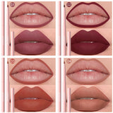 6pcs Lip Liner Pen Set Long-Lasting, Waterproof Sweatproof, Easy Coloring Non-fading Color Rendering Lip Gloss Set Beauty Makeup