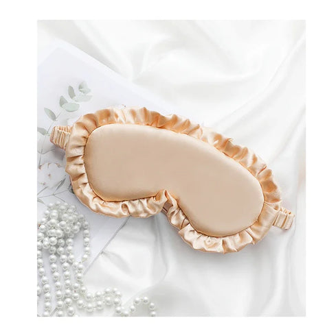 Silk Ruffle Sleep Eye Mask Soft Sleeping Eye Covers Multicolor Night Dream Blackout Eye Patches for Woman Man to Sleep Better