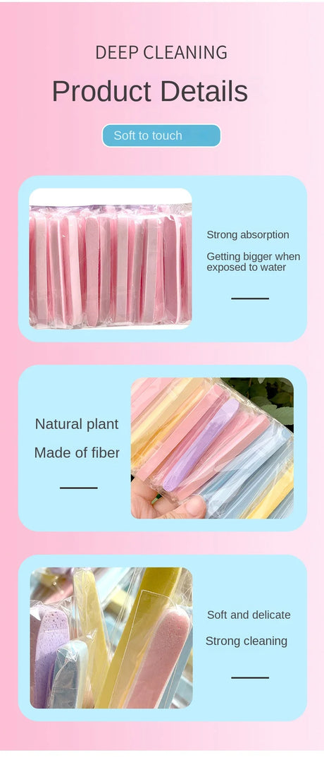 10/50pc Compressed Face Wash Wash Face Sponge Clean Face Disposable Powder Puff Face Cleansing Cotton Pad Cleansing Beauty Strip