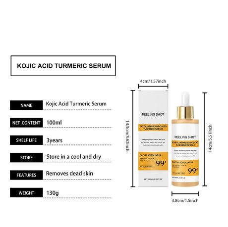 Kojic Acid Turmeric Spray and Serum Keratin Care Exfoliating Peeling Solution Nourishing Hydrating Skin Care Firmness