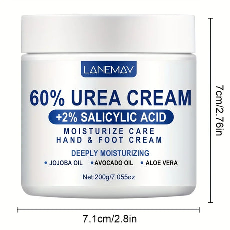 60% Urea Cream for Hand & Foot, Moisturizing Cream Rich in Salicylic Acid and Glycerin , Suitable for Dry, Rough, Cracked Heels