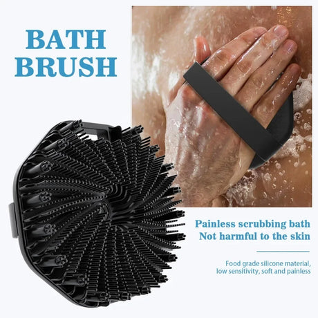 1PC Polygonal Silicone Bath Brush, Deep Exfoliating Massage Body Scrubber Soft Silicone Bathing Tool for Shower
