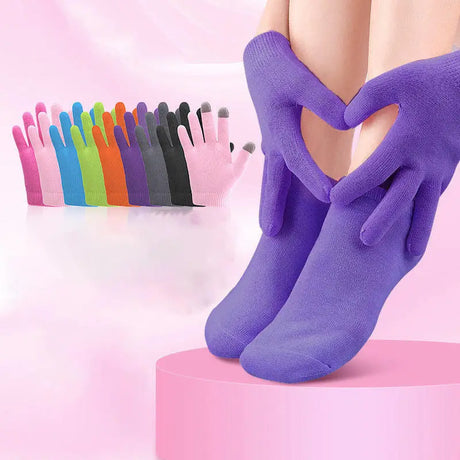 Reusable Silicone Moisturizing Mask Socks Exfoliating Anti Crack Protective Gloves Dry Dead Skin Remover Tools Hand Foot Care