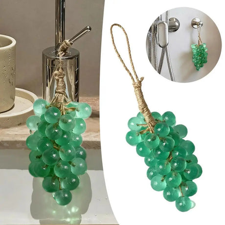 Crystal Clear Transparent Grape Shaped Soap Bar Lovely Fruit Simulation Grape String Soap with Natural Fragrance Home Bathroom