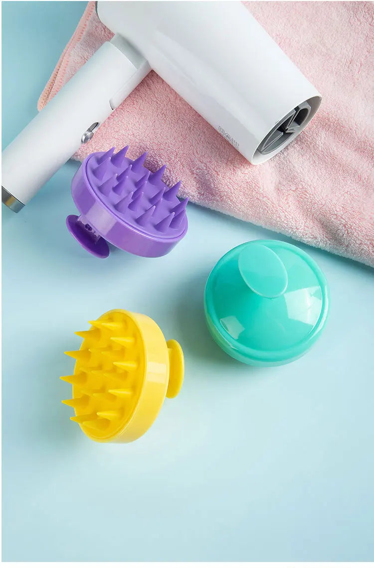Silicone Scalp Massage Comb - Soft PE Bristles Shampoo Brush for Deep Cleansing, Home SPA & Bath Brush
