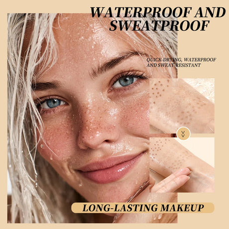 QIBEST Double-end Freckles Stamp Pen Makeup 2-IN-1 Freckle Seal Waterproof Face Concealer Contour Natural Brown Freckle Cosmetic