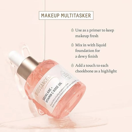 Squalane + Vitamin C Rose Advanced Facial Oil - Brightening, Firming, and Hydrating Serum for All Skin Types